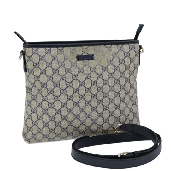 GUCCI GG Supreme Shoulder Bag PVC Outlet Navy 388924 Auth 73108 - Picture 1 of 16